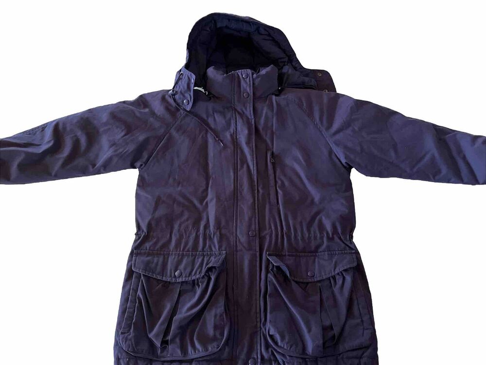 Eddie Bauer Vintage Women’s Large Purple Long Sleeve Hooded Goose Down Coat